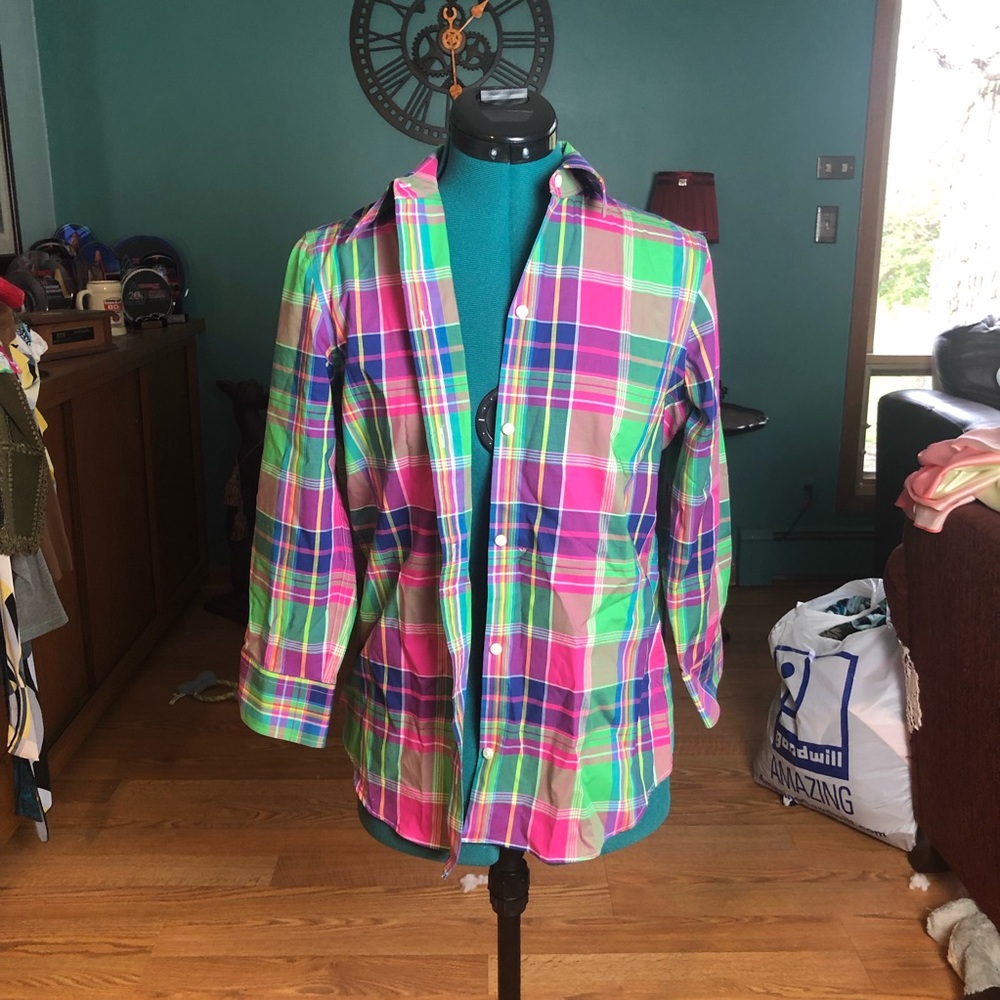 Plaid button down shirt